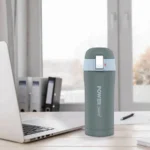 Maestro Thermal Κούπα Θερμός Ανοξείδωτο / Πλαστικό 300ml Γκρι με Λαβή MR-1643-30B