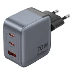 Vention Φορτιστής Χωρίς Καλώδιο GaN με Θύρα USB-A και 2 Θύρες USB-C 70W Power Delivery Γκρι (FEXH0-EU)