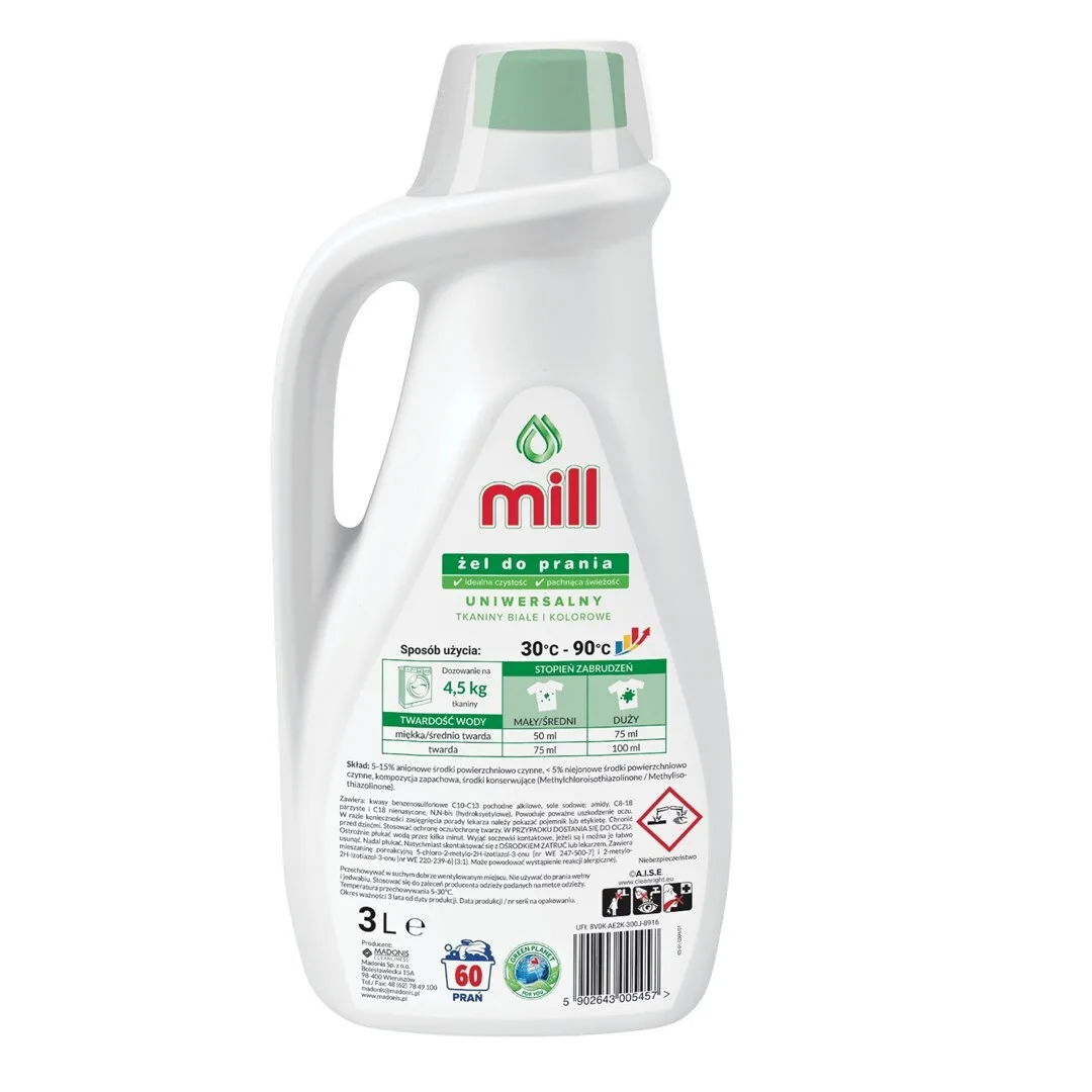 20251124115958_551e8870 Mill Υγρό Απορρυπαντικό Ρούχων 3lt (60 Μεζούρες) - Image 1