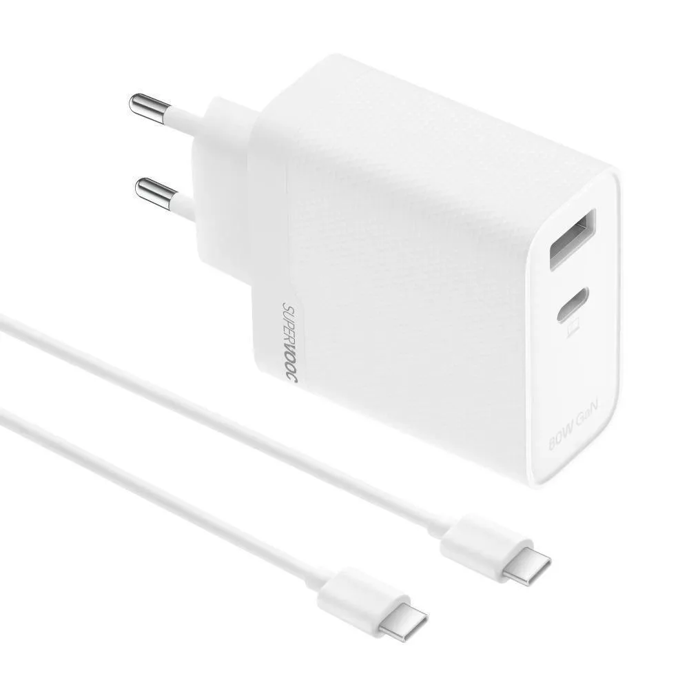 Realme Φορτιστής Χωρίς Καλώδιο με Θύρα USB-A και Θύρα USB-C 80W Λευκός (ACCSMREM0011) - Image 1