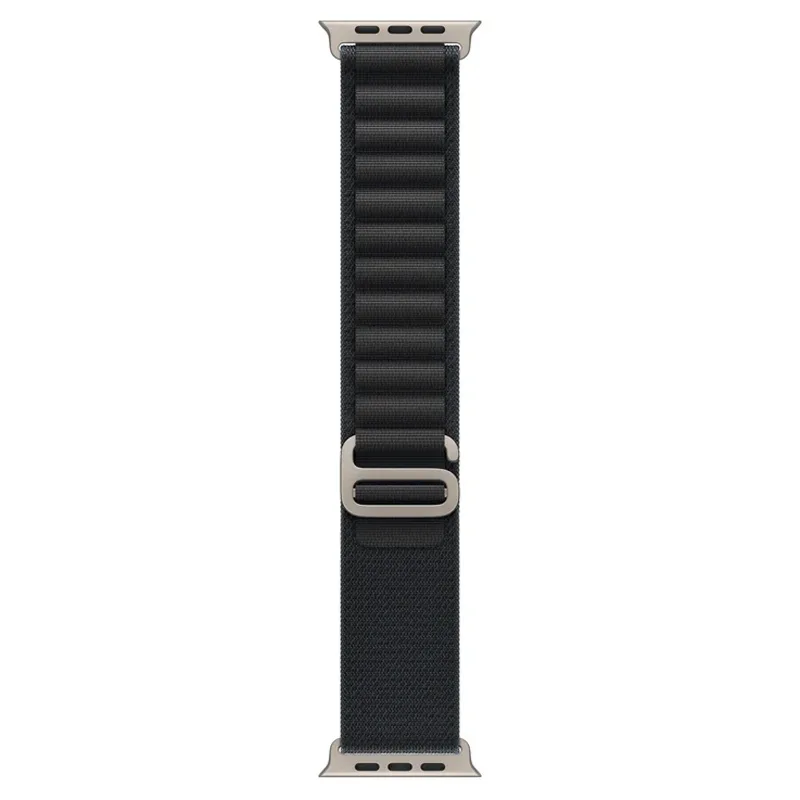 Apple Alpine Loop - M Λουράκι Υφασμάτινο Black - Natural Titanium Finish (Apple Watch Ultra 1 / 2 / 3) MFTF4ZM/A - Image 1