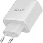 Savio Φορτιστής Χωρίς Καλώδιο με Θύρα USB-A και Θύρα USB-C 20W Power Delivery Λευκός (LA-12)