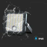 V-TAC Στεγανός Ηλιακός Προβολέας LED 10W Ρυθμιζόμενο Λευκό με Αισθητήρα Κίνησης και Τηλεχειριστήριο IP65 23756