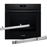 Bosch HBA571BB4 + HEZ538000 Φούρνος άνω Πάγκου 71lt Π59.4εκ. Μαύρος