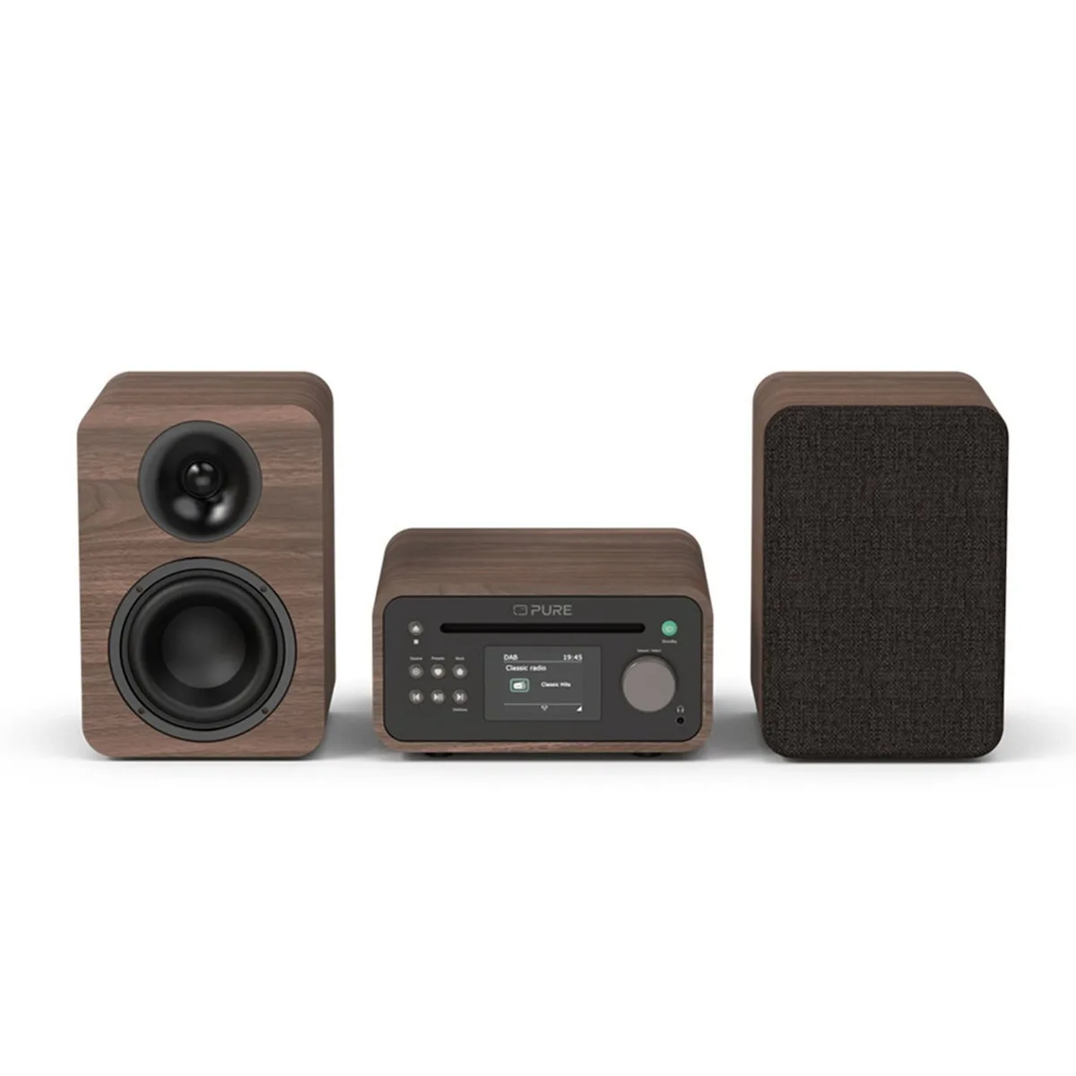 20251224165232_pure_ichosystima_2_0_classic_stereo_mini_me_cd_player_kai_bluetooth_kafe Pure Ηχοσύστημα 2.0 Classic Stereo Mini με CD Player και Bluetooth Καφέ - Image 1