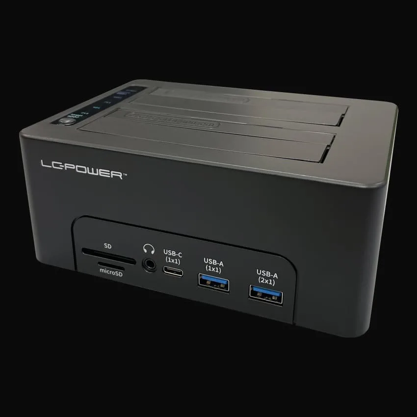 LC-Power Θήκη για 2 Σκληρούς Δίσκους M.2 SATA III με σύνδεση USB 3.0 Type-C LC-DOCK-C-MULTI-HUB - Image 1