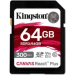 Kingston Canvas React Plus SDXC 64GB Class 10 U3 V90 UHS-II