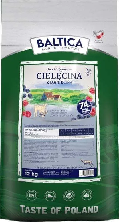 Baltica 12kg Ξηρά Τροφή Σκύλων Μεγαλόσωμων Φυλών με Αρνί και Μοσχάρι - Image 1