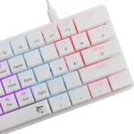White Shark GK-006211 Nagamaki Gaming Μηχανικό Πληκτρολόγιο 60% με Custom Red διακόπτες και RGB φωτισμό (Αγγλικό US) Λευκό