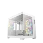 Deepcool CG330 3F Mini Tower Κουτί Υπολογιστή με Πλαϊνό Παράθυρο και ARGB Φωτισμό Λευκό