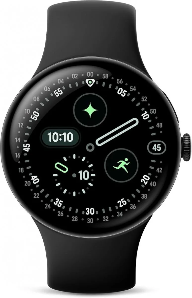20260109160909_fe2395e8 Google Pixel Watch 4 Aluminium 45mm με Παλμογράφο (Matte Black Aluminium Case/Obsidian Active Band) - Image 1