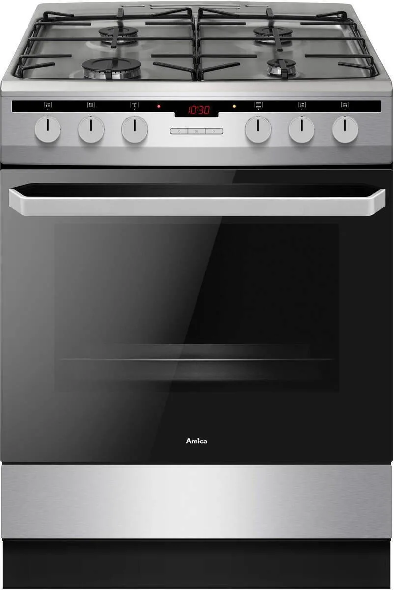 Amica 618GES2.33HZpTaF(Xx) Κουζίνα 65lt με Εστίες Υγραερίου Π60εκ. Inox - Image 1