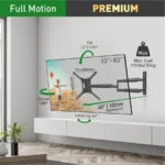 Barkan BM443XL Βάση Τηλεόρασης Τοίχου με Βραχίονα έως 86" και 50kg Μαύρο