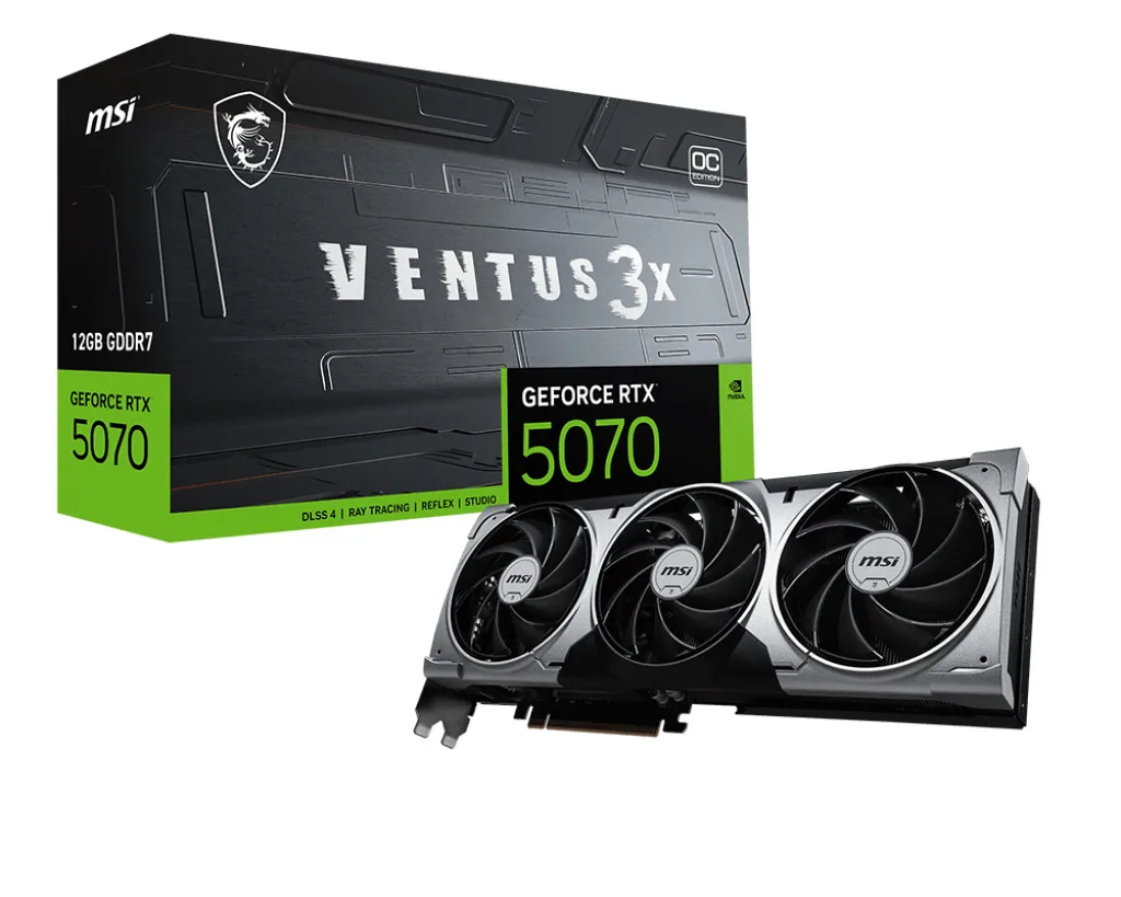 MSI GeForce RTX 5070 12GB GDDR7 Ventus 3X OC Κάρτα Γραφικών 912-V532-204 - Image 1