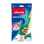 Vileda Ζεύγος Γαντιών Καθαριότητας Dermo Plus Latex Medium Πράσινα
