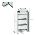 Outsunny 845-607V01WT Θερμοκήπιο με Μεταλλικό Σκελετό και Ράφια 0.8x0.5x1.6m
