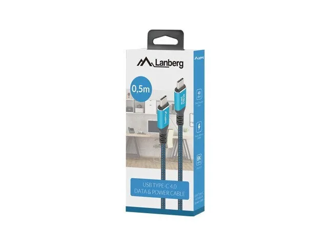 20260120104610_4ad2e350 Lanberg USB 2.0 Cable USB-C male - USB-C 240W Μαύρο 0.5m CA-CMCM-44CU-0005-BK - Image 1