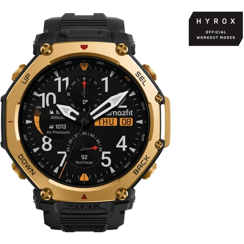 Amazfit T-Rex 3 Pro Titanium 48mm Αδιάβροχο Smartwatch (Μαύρο / Χρυσό) - Image 1