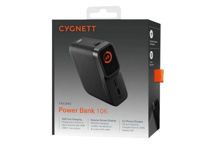 20260123111339_144f3a2a Cygnett Encore Power Bank 10000mAh 45W με Θύρα USB-A και 2 Θύρες USB-C Μαύρο - Image 1