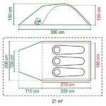 Coleman Darwin 3 Plus Σκηνή Camping Τούνελ Πράσινη 4 Εποχών για 3 Άτομα 320x180x180εκ. 2000038483