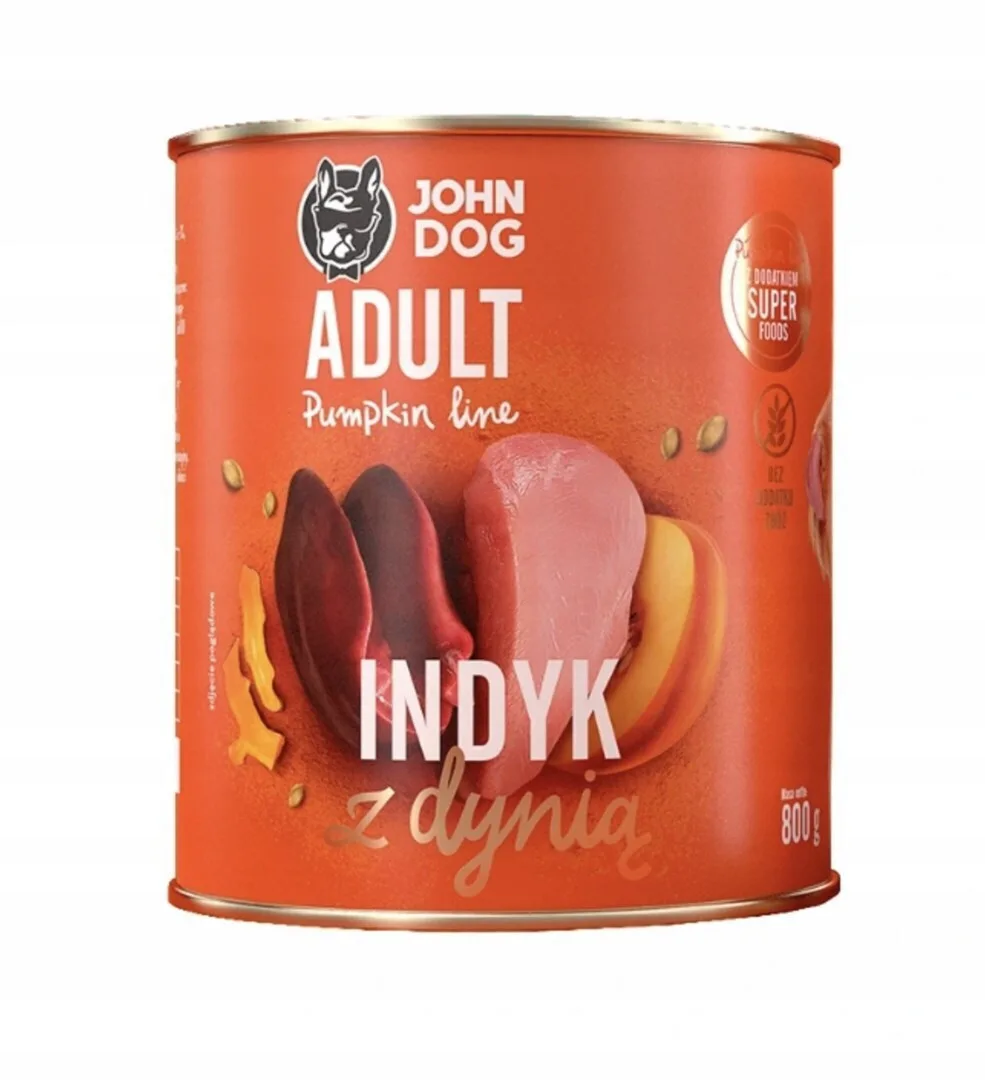 John Dog Υγρή Τροφή Σκύλων με Κολοκύθα και Γαλοπούλα χωρίς Σιτηρά 800gr - Image 1