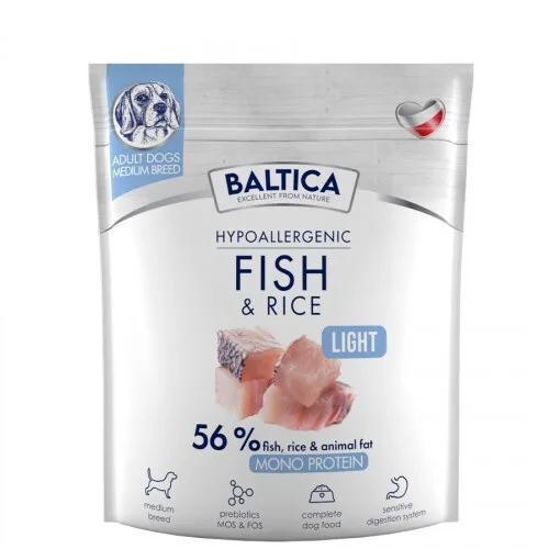 Baltica 1kg Ξηρά Τροφή Διαίτης Στειρωμένων Σκύλων Μεσαίων Φυλών με Ψάρια και Ρύζι - Image 1