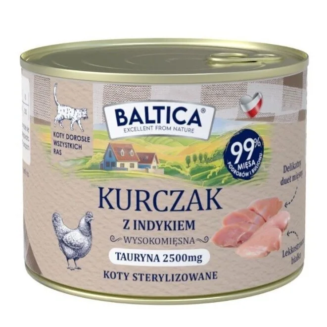 Baltica Υγρή Τροφή για Ενήλικες Γάτες με Κοτόπουλο και Γαλοπούλα χωρίς Σιτηρά 185gr - Image 1