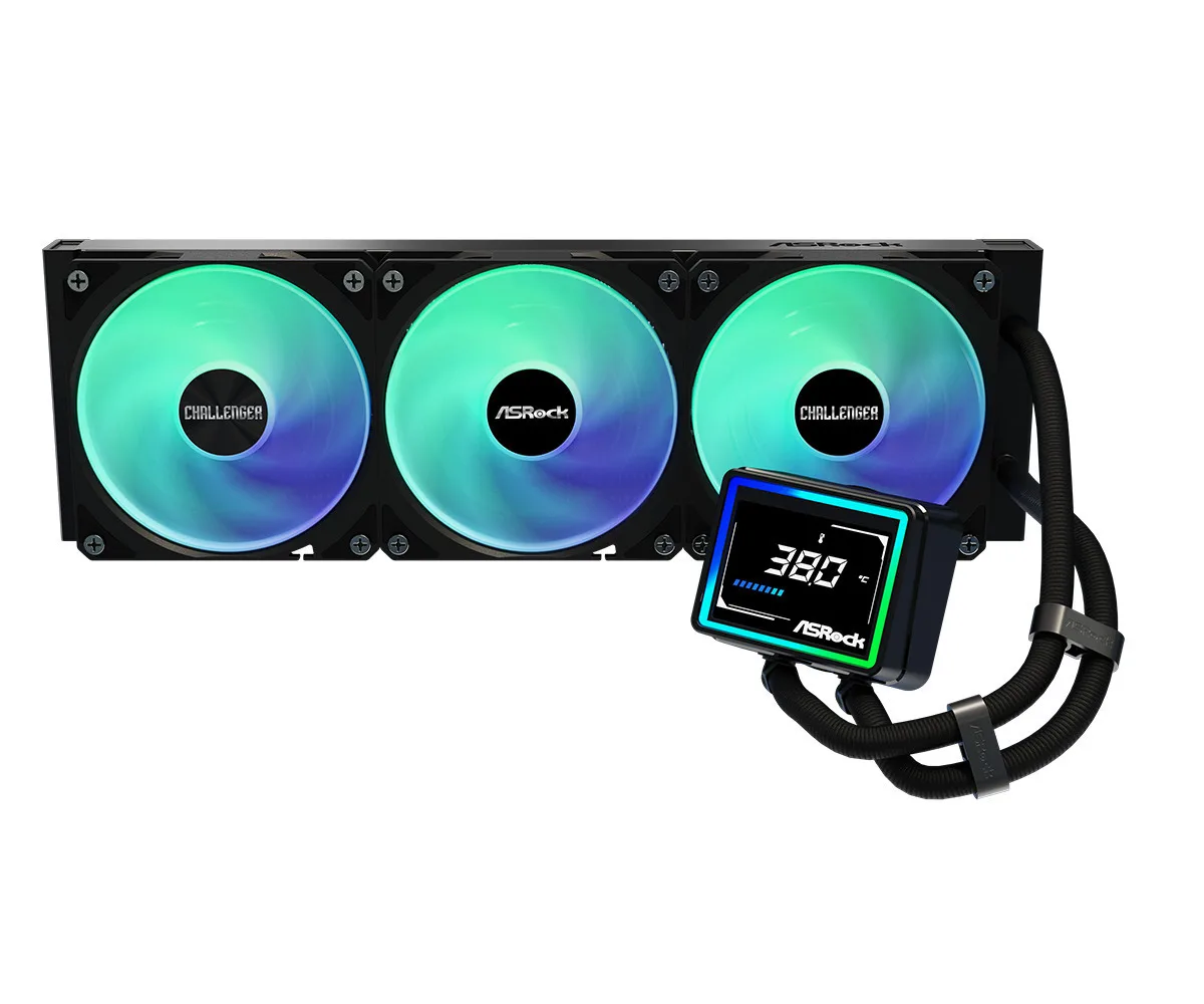20260130093816_08208de6 ASRock Challenger 360 Digital Υδρόψυξη Επεξεργαστή Τριπλού Ανεμιστήρα 120mm για Socket AM4/AM5/1700 με ARGB Φωτισμό - Image 1