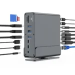 Cablexpert USB-C Docking Station με HDMI/DisplayPort 4K PD Ethernet και σύνδεση 3 Οθονών Γκρι (A-CF-COMBO15-01)