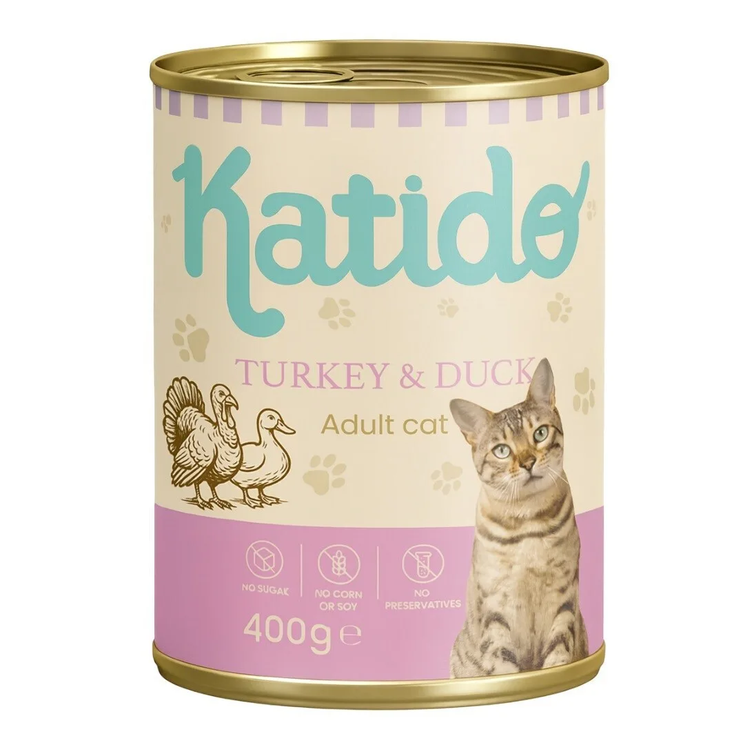 Katido Υγρή Τροφή για Γάτες με Γαλοπούλα και Πάπια χωρίς Σιτηρά 400gr DLKKTIKAM0003 - Image 1
