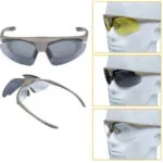 Γυαλιά Ποδηλασίας Okulary Strzeleckie Wosport Tan 3 Wymienne Wizjery Pasek Wsp και Χρωματιστούς Φακούς