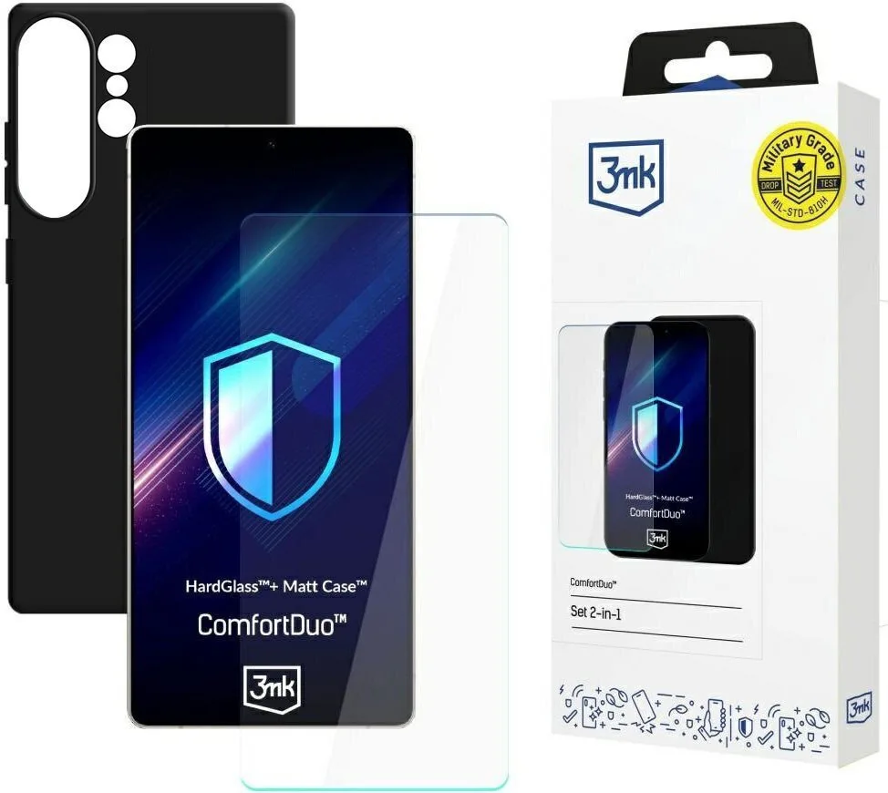 20260213155552_4cde3a25 3MK Back Cover Tempered Glass / Σιλικόνης Σετ με Τζαμάκι Μαύρο (Galaxy S26 Ultra) - Image 1