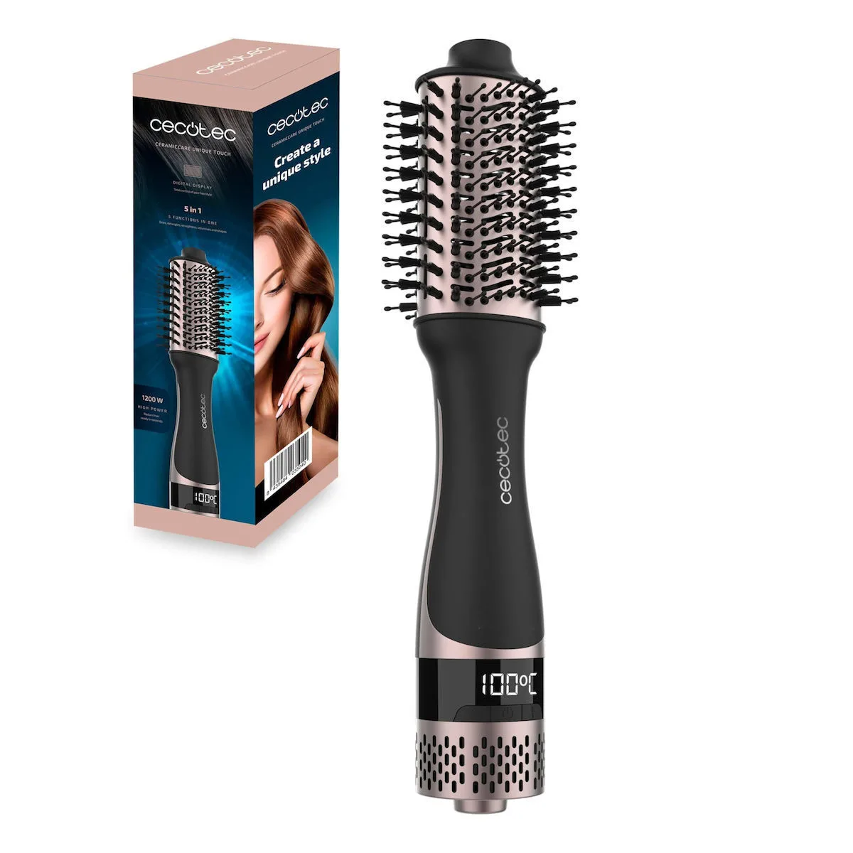 20260216101604_6a83e7c2 Cecotec Ceramiccare Unique Touch Κεραμική Ηλεκτρική Βούρτσα με Αέρα για Ίσιωμα και Μπούκλες 1200W - Image 1