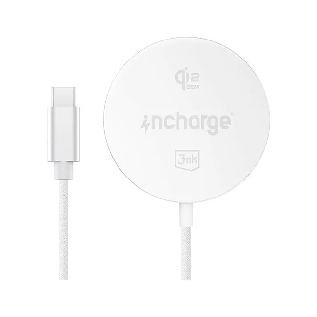 3MK Ασύρματος Φορτιστής Qi2 25W Λευκός (Incharge Align For Apple) - Image 1
