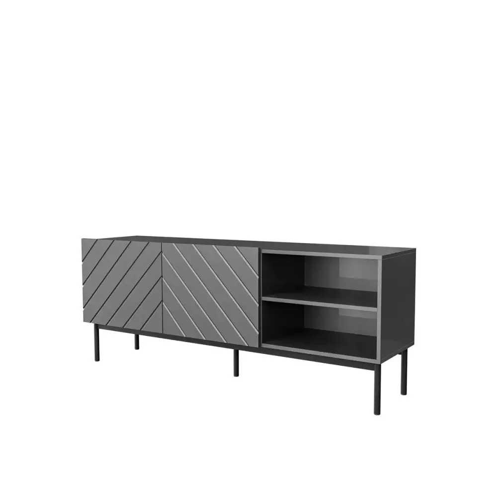 Abeto Rtv Μεταλλικό Graphite/glossy Graphite Μ150xΠ42xΥ60cm - Image 1