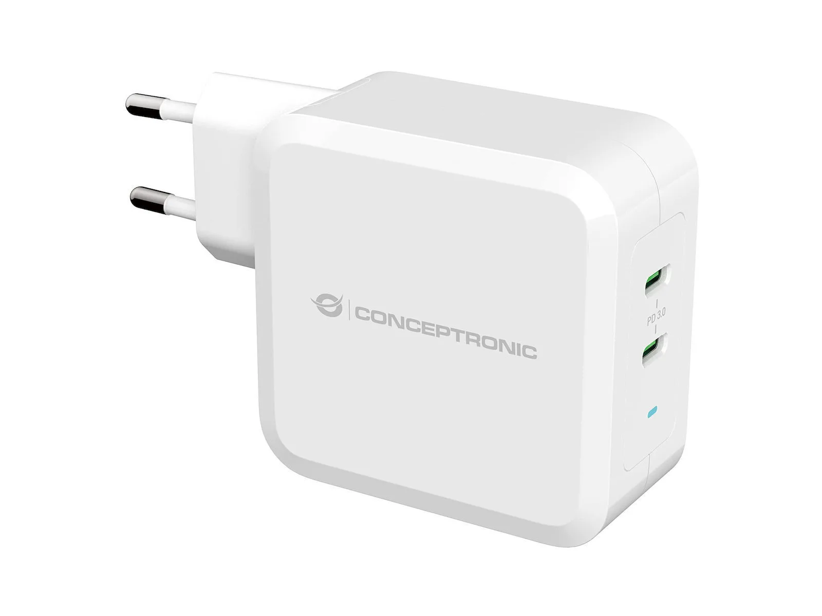 Conceptronic Φορτιστής Χωρίς Καλώδιο με 2 Θύρες USB-C 100W Power Delivery Λευκός (ALTHEA08W) - Image 1