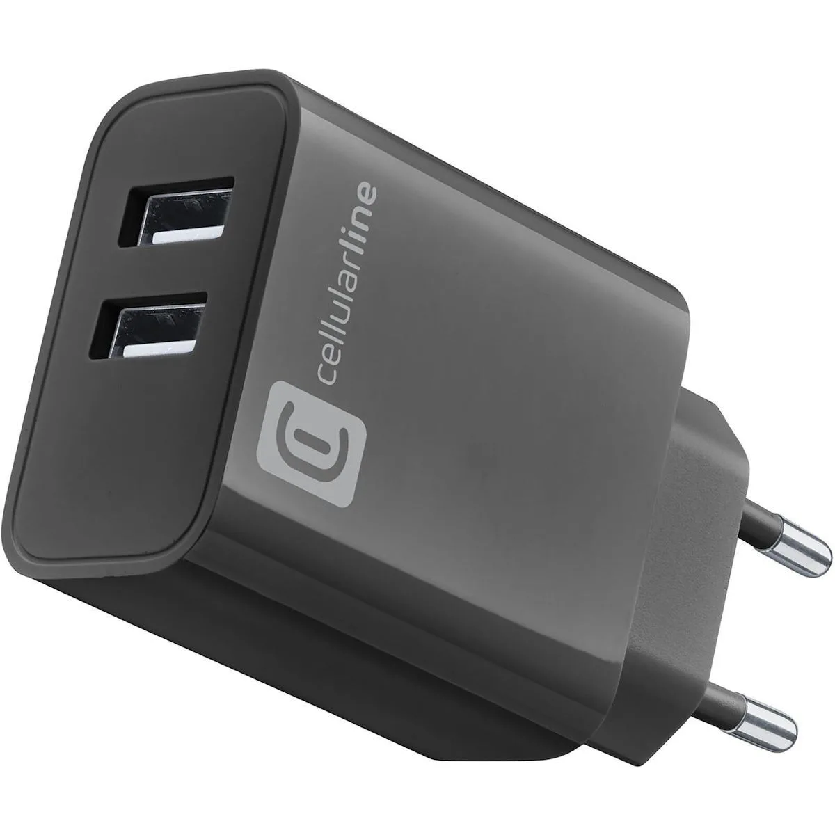 Cellular Line Φορτιστής Χωρίς Καλώδιο με 2 Θύρες USB-A 24W Μαύρος (Multipower) - Image 1