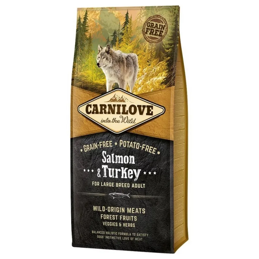 Carnilove Salmon & Turkey Adult Large 4kg Ξηρά Τροφή χωρίς Σιτηρά για Ενήλικους Σκύλους Μεγαλόσωμων Φυλών με Γαλοπούλα και Σολομό - Image 1