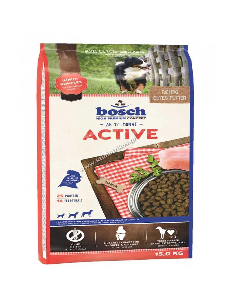 20260220144223_d273a6d7 Bosch Petfood Concepts Adult Active 15kg Ξηρά Τροφή χωρίς Γλουτένη για Ενήλικους Σκύλους με Πουλερικά - Image 1