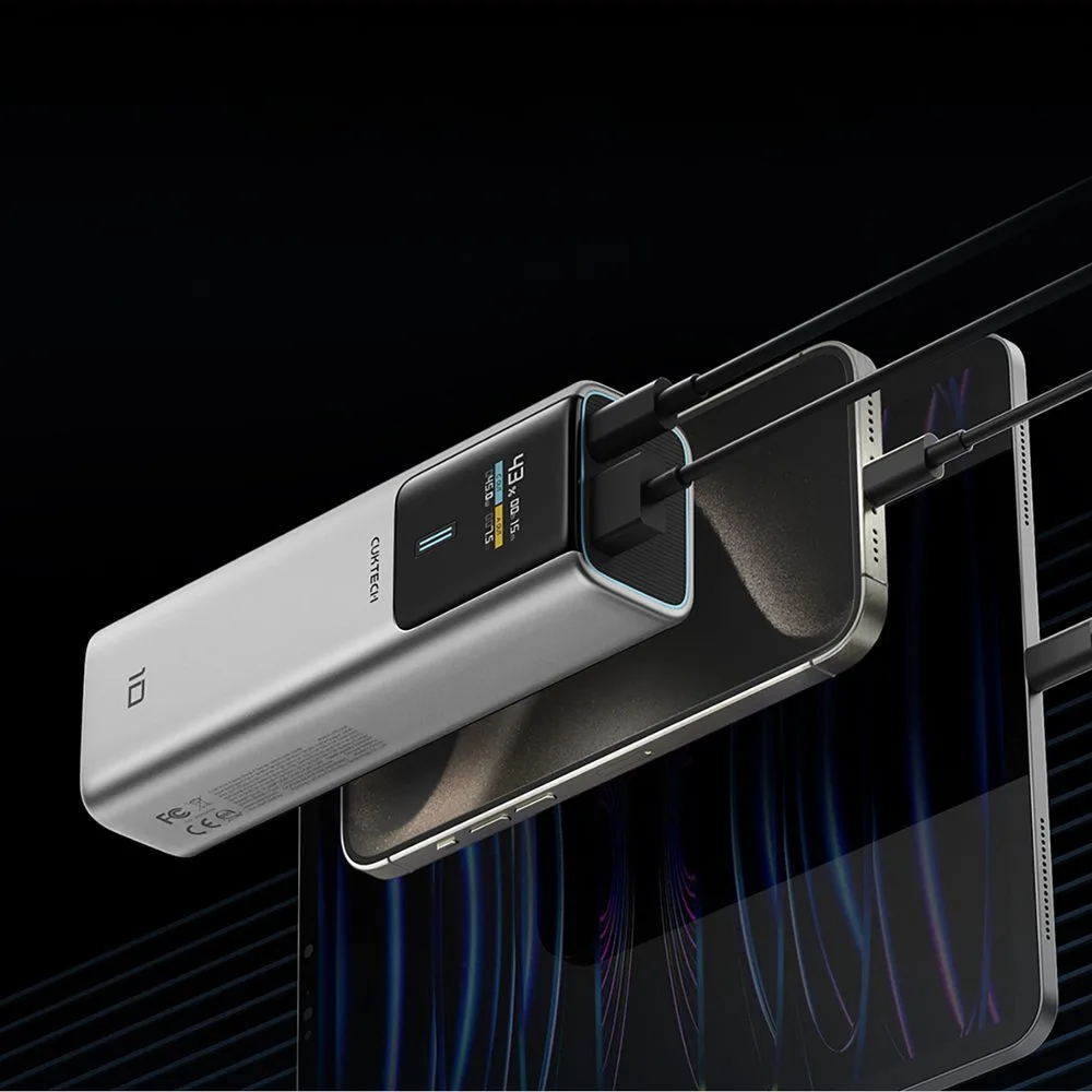 20260220145005_fa1d8a2f Cuktech Power Bank 10000mAh 150W με Θύρα USB-A και Θύρα USB-C Γκρι - Image 1