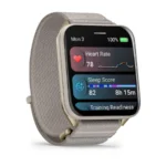 Garmin Venu X1 Titanium 46mm Αδιάβροχο Smartwatch με Παλμογράφο (Soft Gold with Titanium Caseback and French Grey Nylon Band)