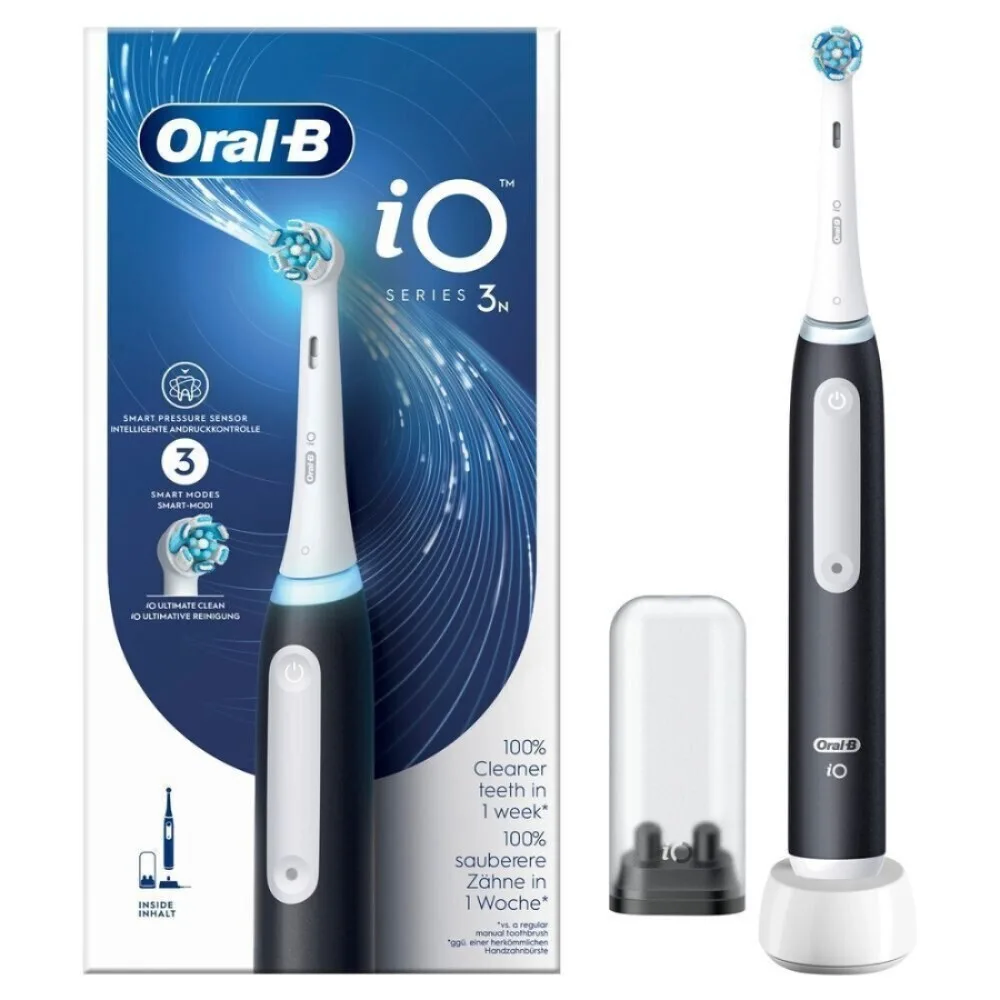 Oral-B iO Series 3n Ηλεκτρική Οδοντόβουρτσα με Αισθητήρα Πίεσης Μαύρη - Image 1