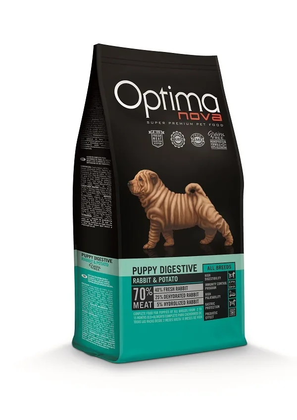 Optimanova & Potato 2kg Ξηρά Τροφή χωρίς Σιτηρά για Κουτάβια με Κουνέλι, Λαγό και Πατάτες - Image 1