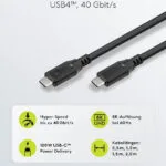 Goobay USB 2.0 Cable USB-C male - USB-C 100W Μαύρο 1.5m (74192) Bulk