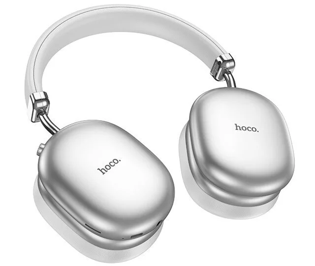 20260304120356_b1cac367 Hoco W35 MAX ANC Ασύρματα / Ενσύρματα Over Ear Ακουστικά με 40 ώρες Λειτουργίας Ασημί - Image 1
