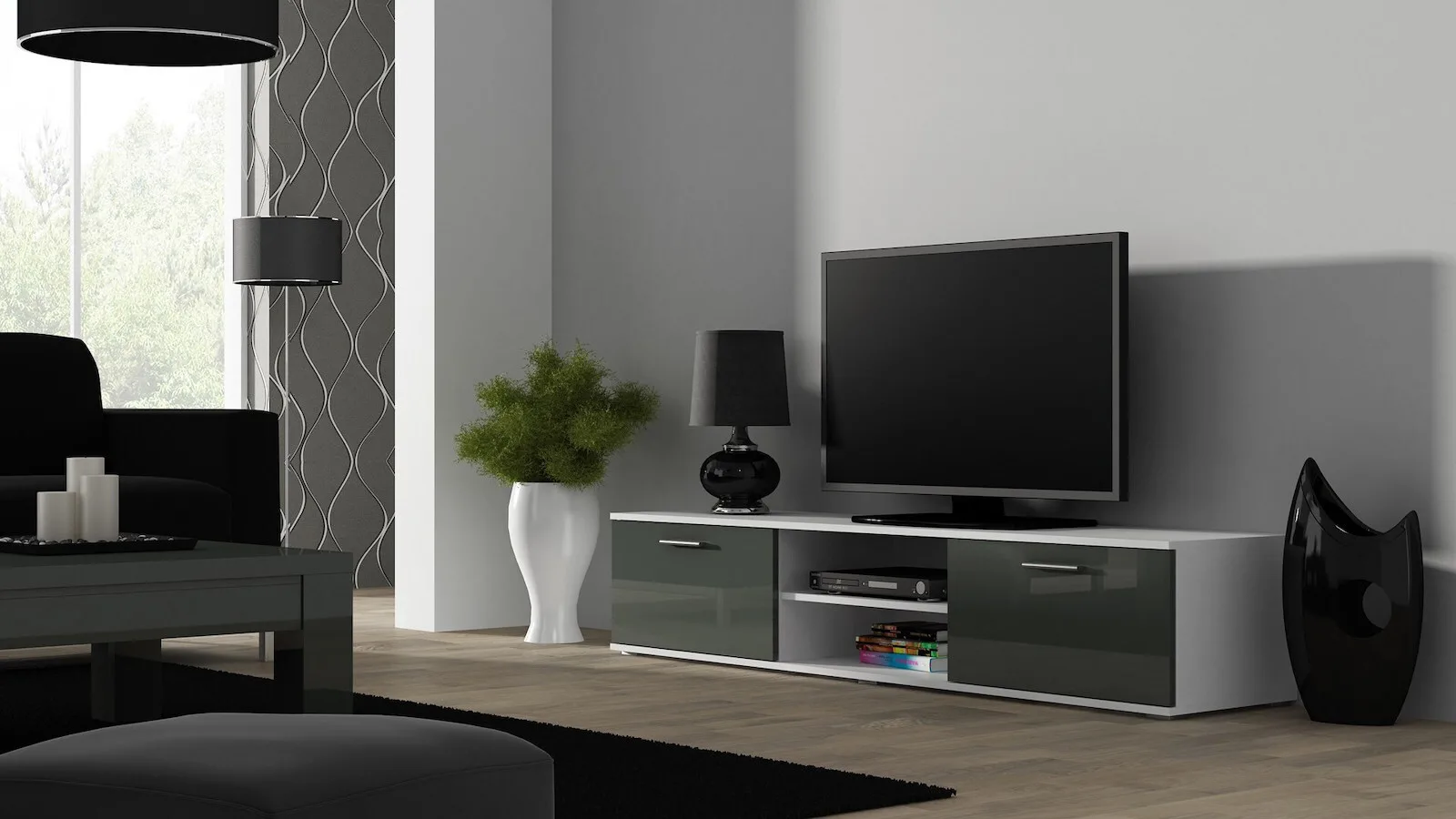 Soho Λευκό Μ180xΠ43xΥ37cm SOHORTV180BI/SZ - Image 1