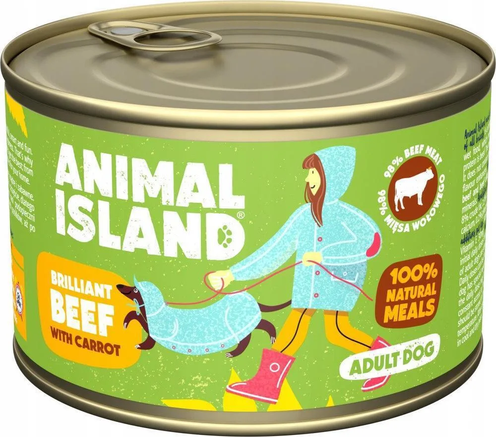 Animal Island Υγρή Τροφή Σκύλων με Βοδινό και Καρότο 410gr - Image 1