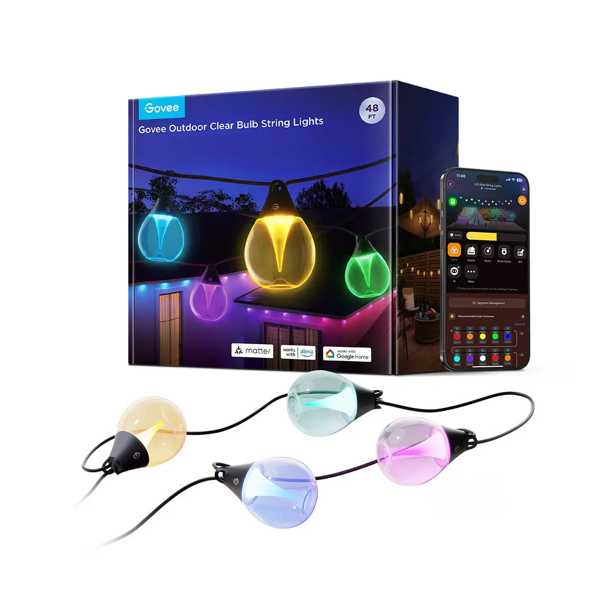 Govee Στεγανή Smart Γιρλάντα Φωτισμού LED IP67 15m RGB H7025CB1 - Image 1