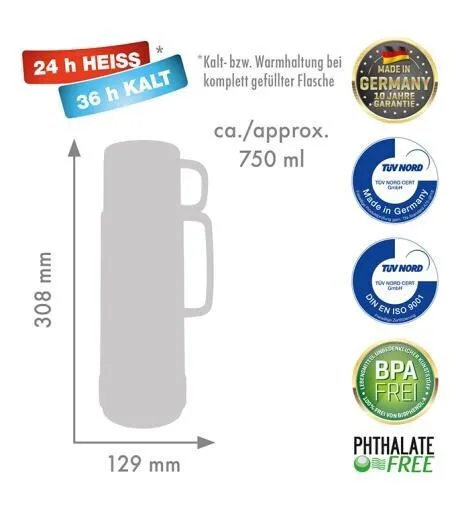 20260309153627_998b6725 Rotpunkt Μπουκάλι Θερμός Πλαστικό / Γυάλινο 750ml White-yellow - Image 1