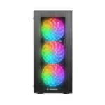 Rampage PLAID V1 Gaming Midi Tower Κουτί Υπολογιστή με Πλαϊνό Παράθυρο και RGB Φωτισμό Μαύρο